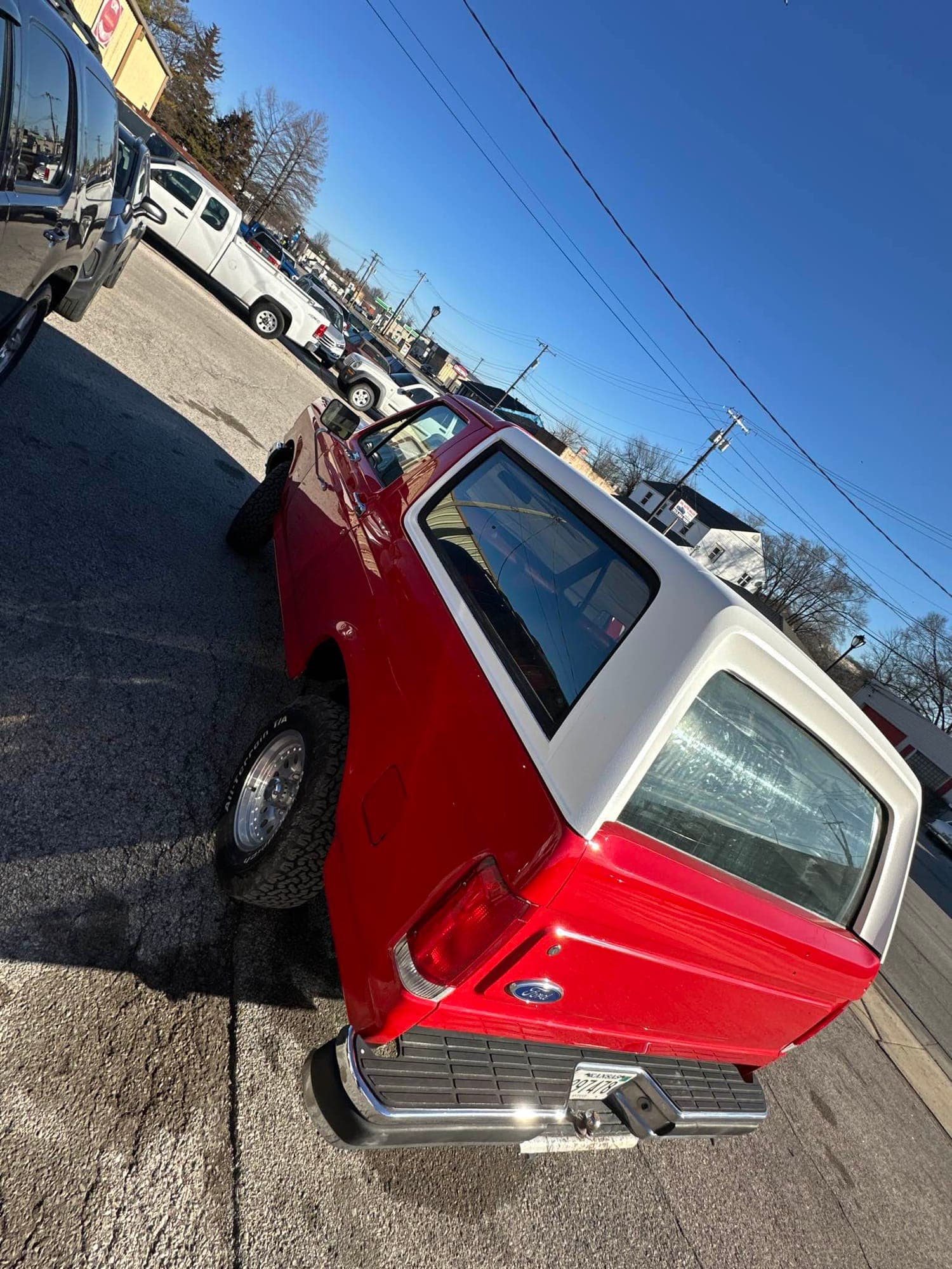 The finished Bronco from the rear corner